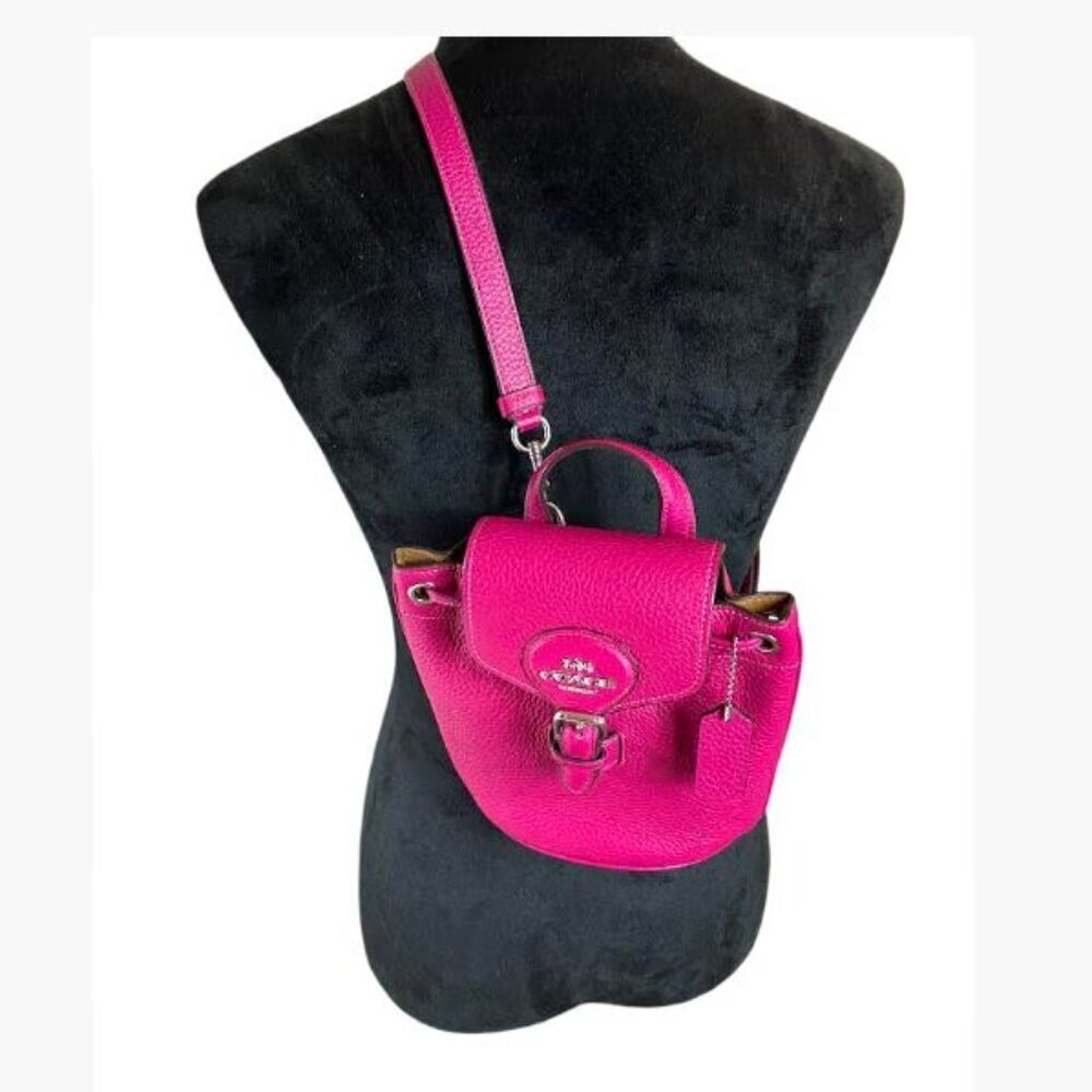 Coach Amelia Backpack Fuchsia Convertible Crossbody with COA NWT - Picture 3 of 16